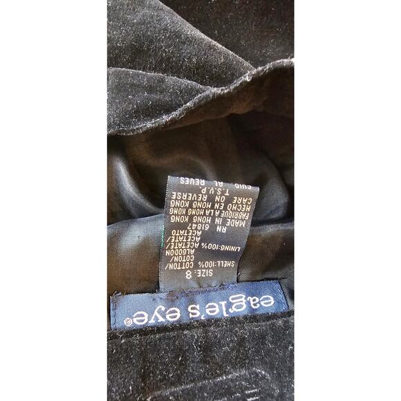 Vintage Eagle's Eye‎ Black Velvet Christmas Holiday Maxi Skirt Candy Canes 26 8 - Picture 7 of 8